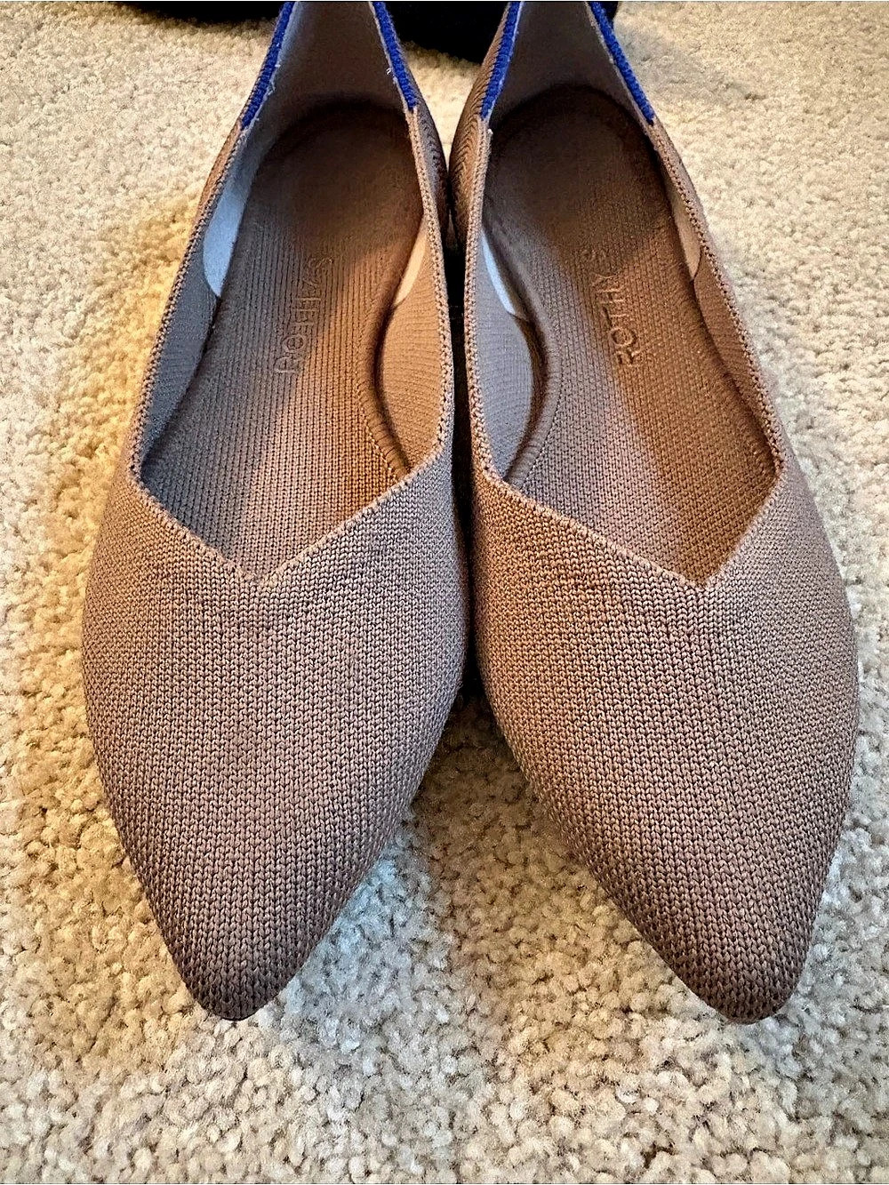 Rothy's The Point Pointed-Toe Flats in Taupe
